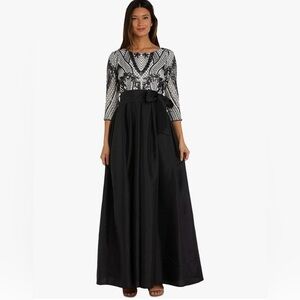 R&M Richards Black and White Dress